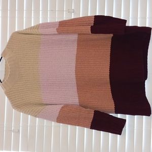 Arizona Jean Co Mock Neck Color Block Tunic Sweater